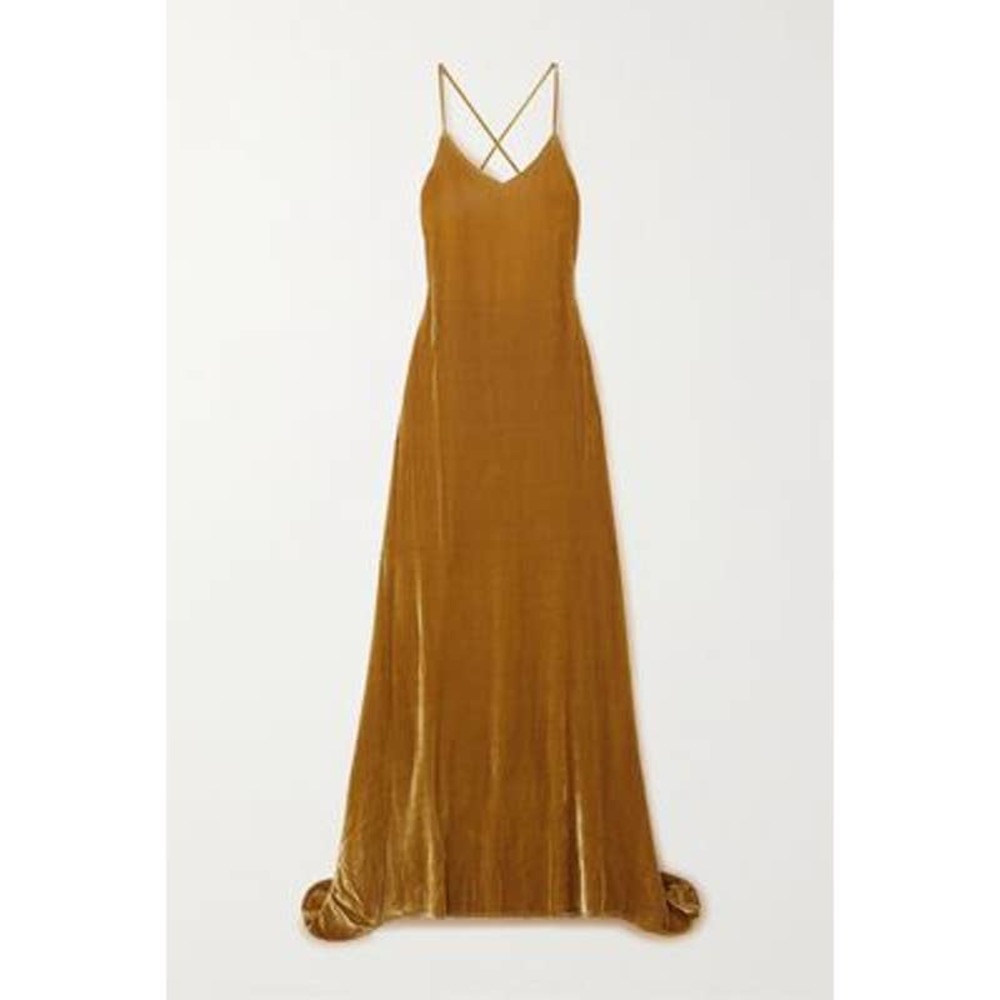 Reformation Rimini Dress Gold Women's Size Large NWT